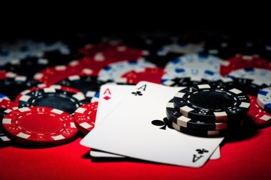 Texas Poker table interface on ledak188 with dealer button and community cards